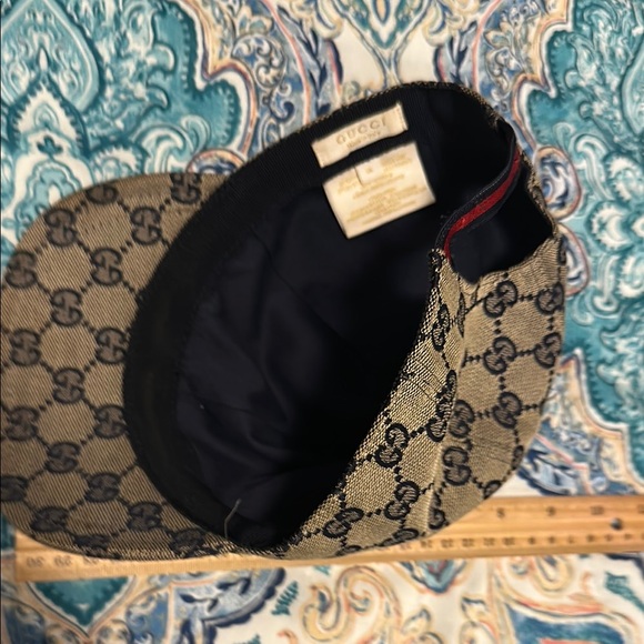 Authentic Gucci Kids Navy Blue and Tan GG Monogram Hat used. - Picture 2 of 4